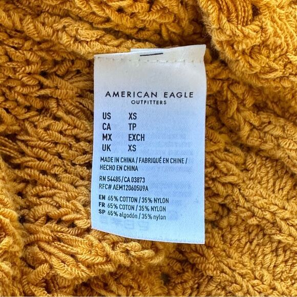 American Eagle Outfitters Mustard Yellow V Neck Three Button Cardigan Size XS - Picture 6 of 9